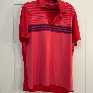 Red/coral Adidas golf shirt, size L, if you can’t hit par, at least look good